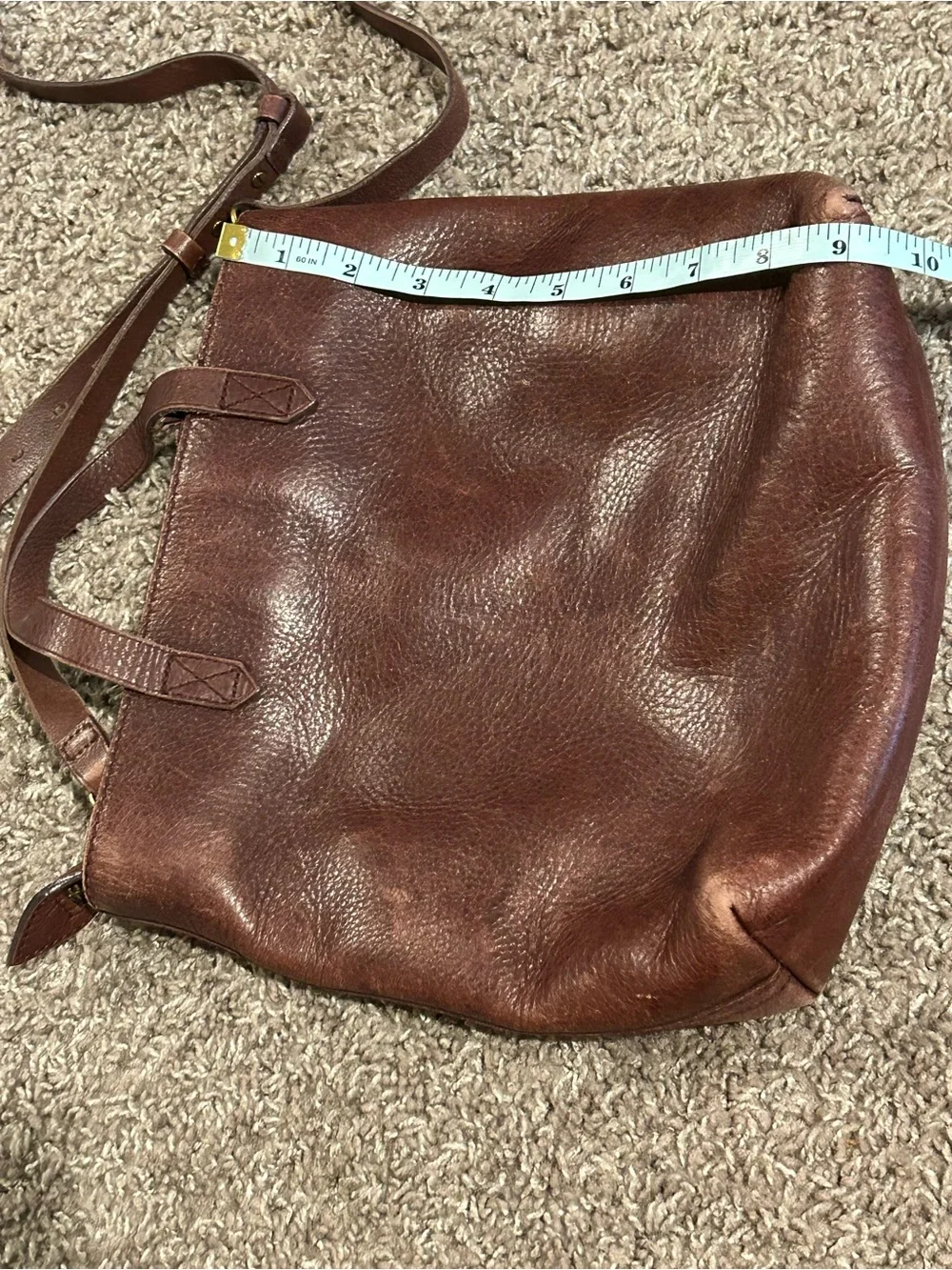 Madewell Small Zip Tote Transport Leather Crossbody Bag  Burgundy